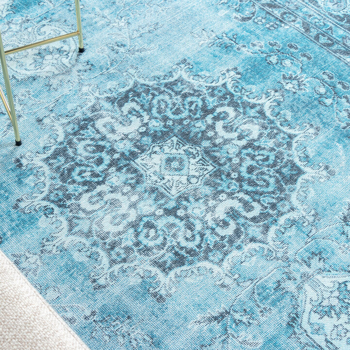 Teppich Vintage - Estate Medaillon Hellblau