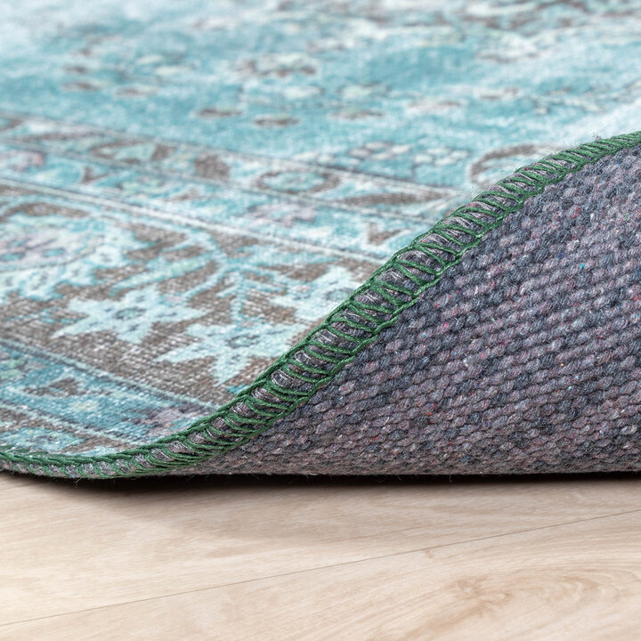 Teppich Vintage - Estate Medaillon Blau Grün