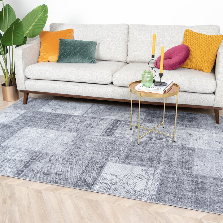 Teppich Patchwork - Estate Grau