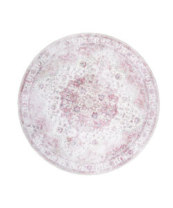 Teppich Vintage Rund - Lago Rot Rosa