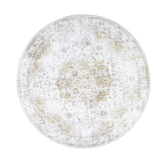 FRAAI | Home & Living Teppich Vintage Rund - Lago Grün Creme