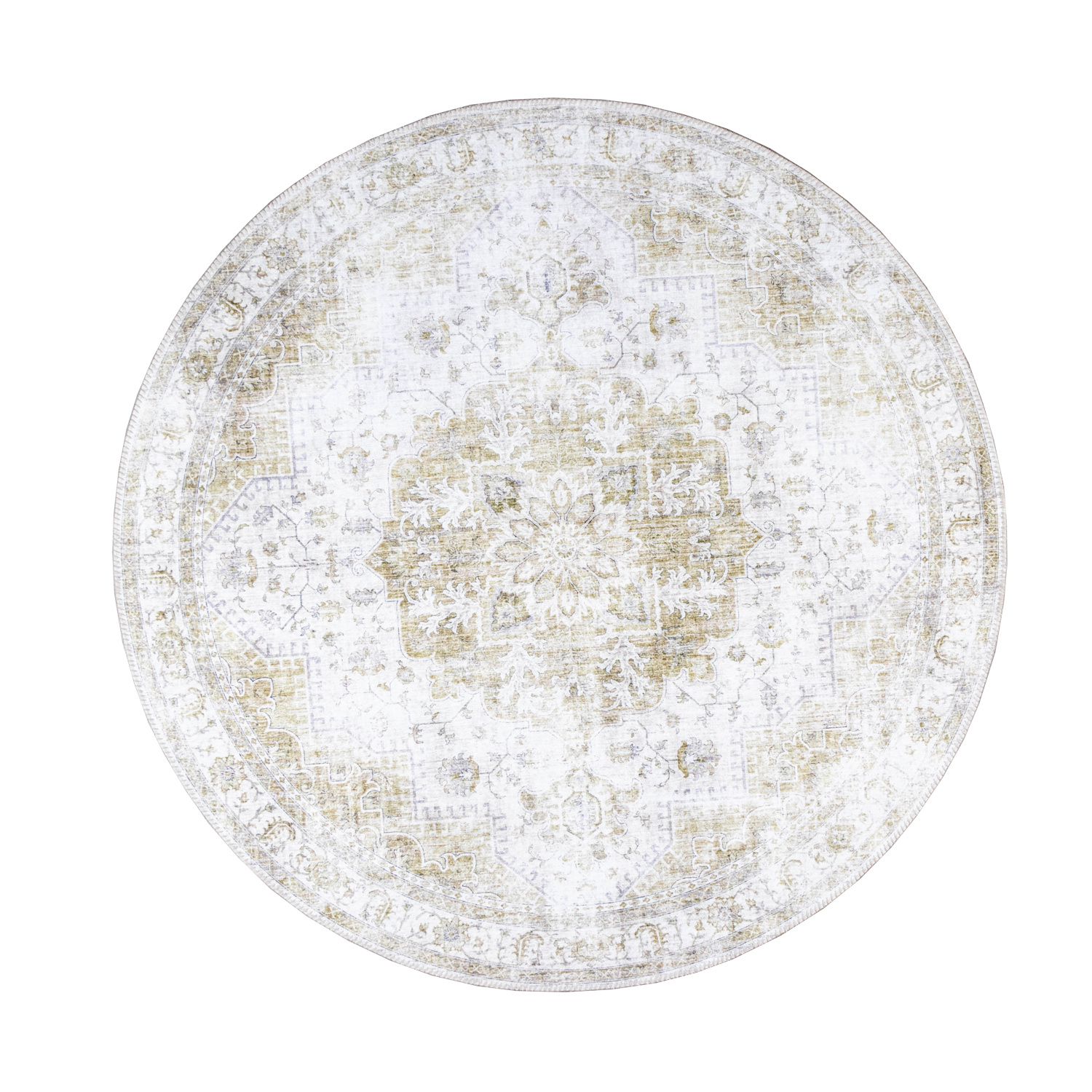 Teppich Vintage Rund - Lago Grün Creme - sfeer