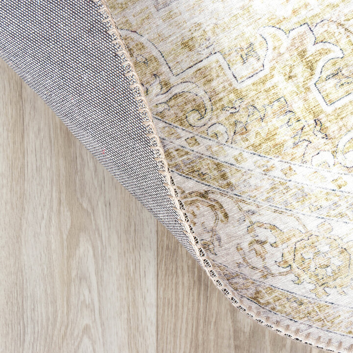 Teppich Vintage Rund - Lago Grün Creme