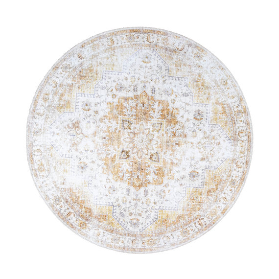 FRAAI | Home & Living Teppich Vintage Rund - Lago Gelb