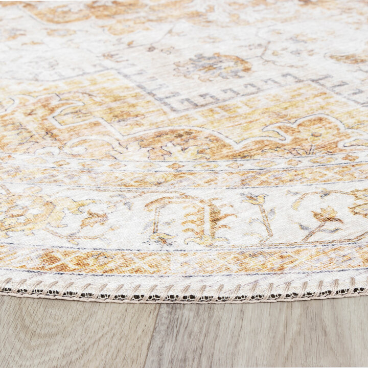 Teppich Vintage Rund - Lago Gelb