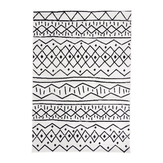 FRAAI | Home & Living Skandinavische Teppich - Scandi Stina Schwarz Weiß