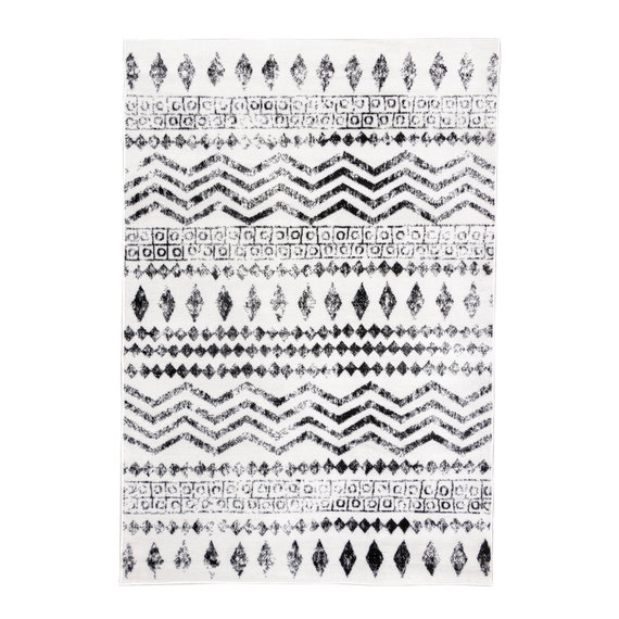 FRAAI | Home & Living Skandinavische Teppich - Scandi Noak Schwarz Weiß