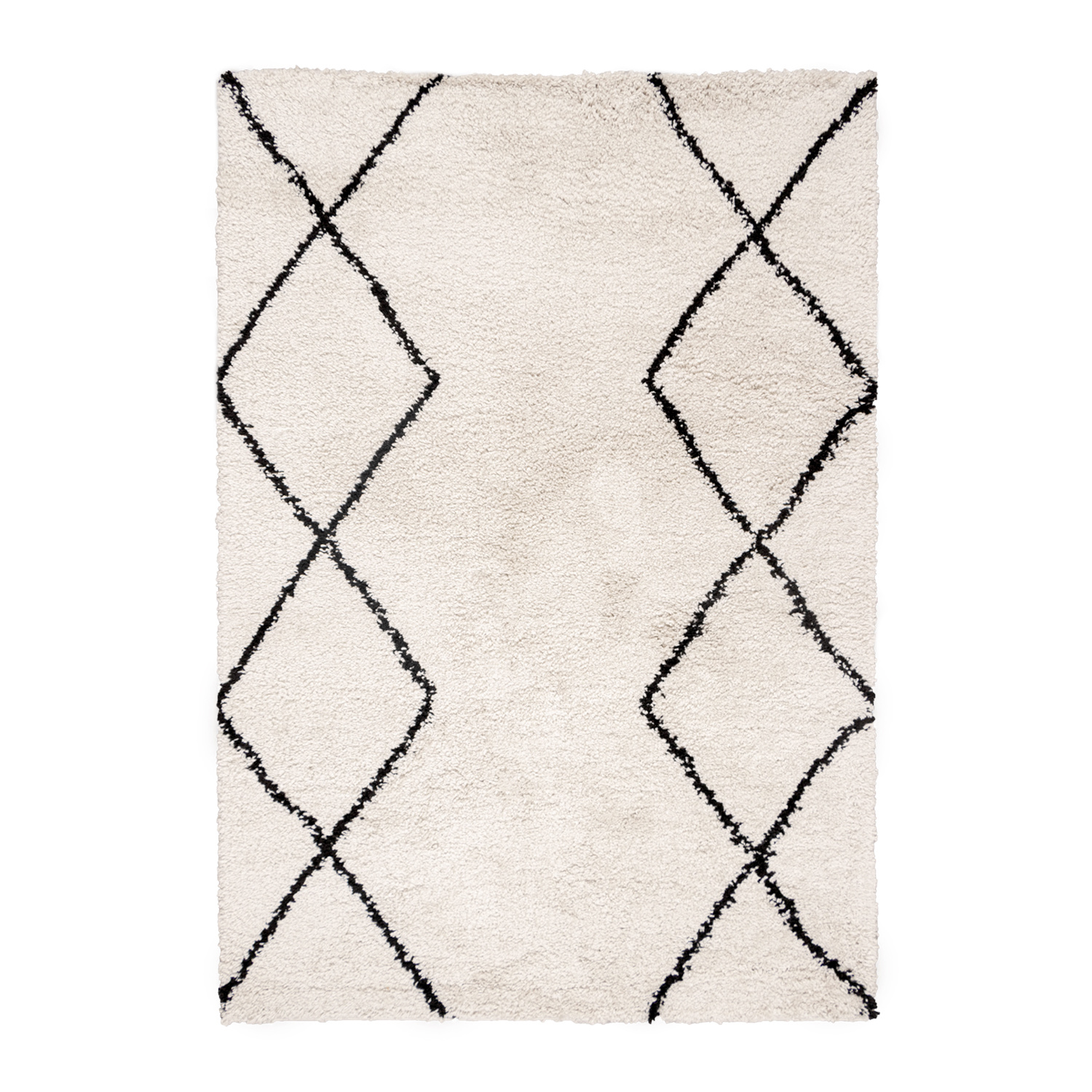 Teppich Hochflor - Sensa Double Creme Schwarz - sfeer