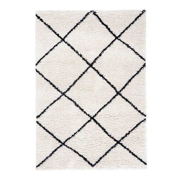 FRAAI | Home & Living Teppich Hochflor - Sensa Lines Creme Schwarz