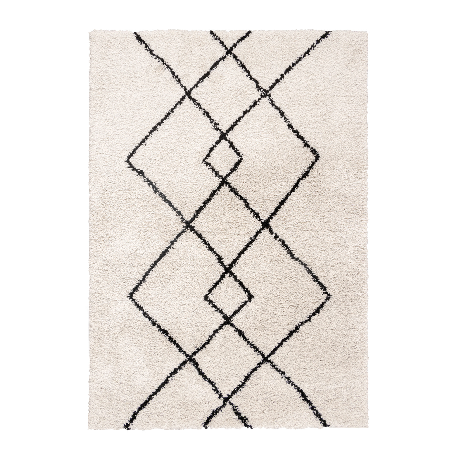 Teppich Hochflor - Sensa Pair Creme Schwarz - sfeer