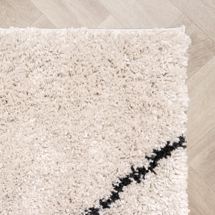 Teppich Hochflor - Sensa Pair Creme Schwarz