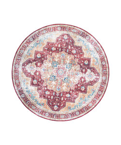Teppich Vintage Rund - Azara Rot