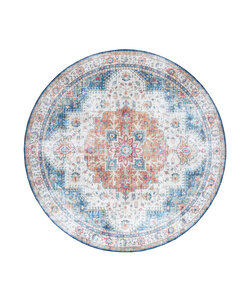 Teppich Vintage Rund - Azara Hellblau