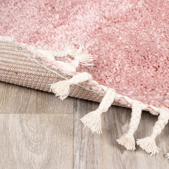 FRAAI | Home & Living Teppich Hochflor Rund - Lofty Fringe Rosa