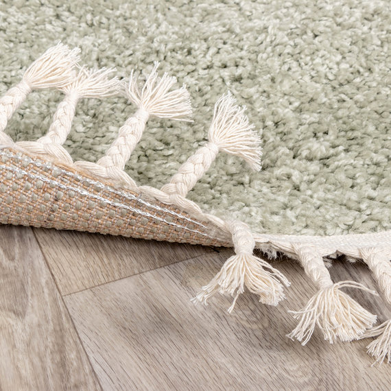 FRAAI | Home & Living Teppich Hochflor Rund - Lofty Fringe Mint