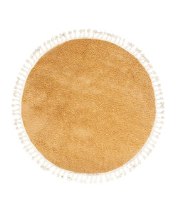 Teppich Hochflor Rund - Lofty Fringe Gelb