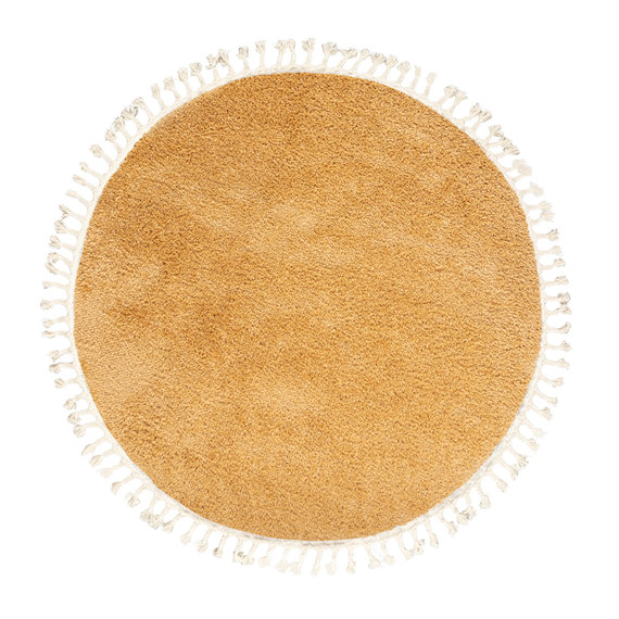FRAAI | Home & Living Teppich Hochflor Rund - Lofty Fringe Gelb