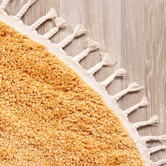 FRAAI | Home & Living Teppich Hochflor Rund - Lofty Fringe Gelb