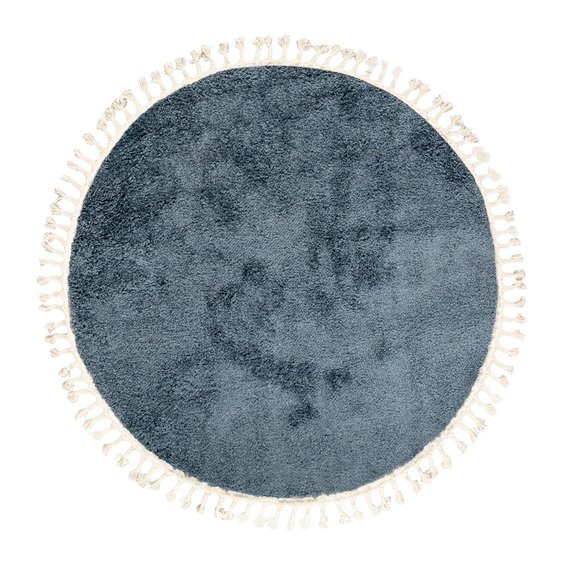 FRAAI | Home & Living Teppich Hochflor Rund - Lofty Fringe Blau
