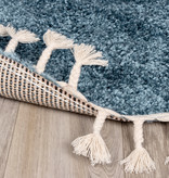FRAAI | Home & Living Teppich Hochflor Rund - Lofty Fringe Blau