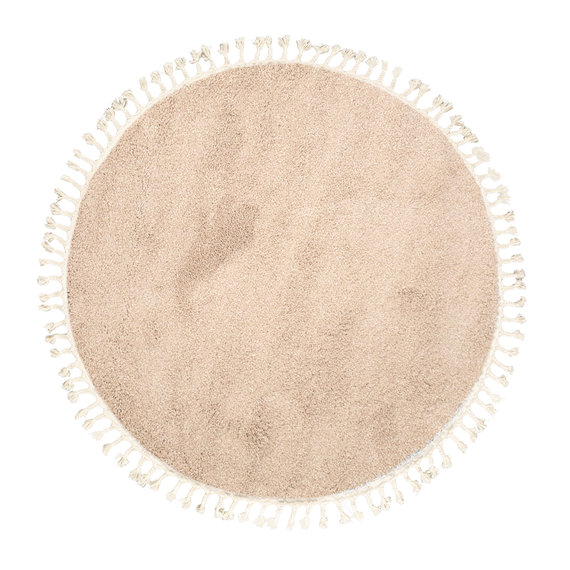 FRAAI | Home & Living Teppich Hochflor Rund - Lofty Fringe Beige