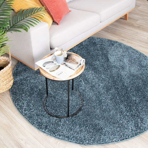 FRAAI | Home & Living Teppich Hochflor Rund - Lofty Blau