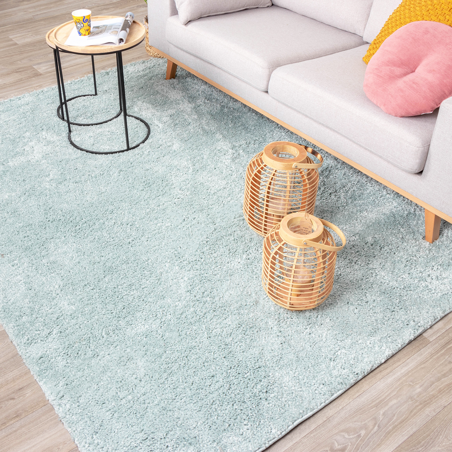 Teppich Hochflor - Lofty Hellblau Türkis