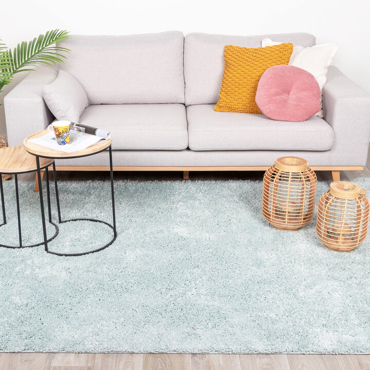 Teppich Hochflor - Lofty Hellblau Türkis