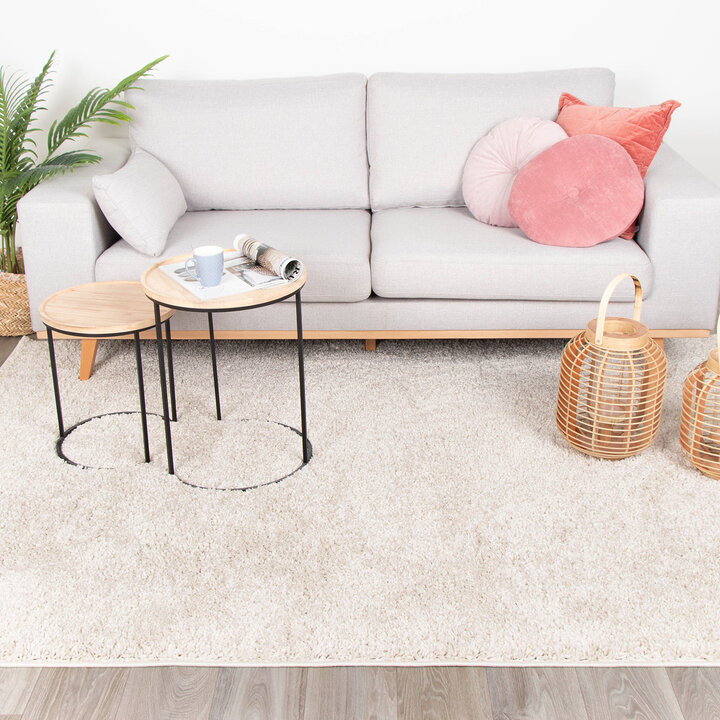 Teppich Hochflor - Lofty Creme Weiß