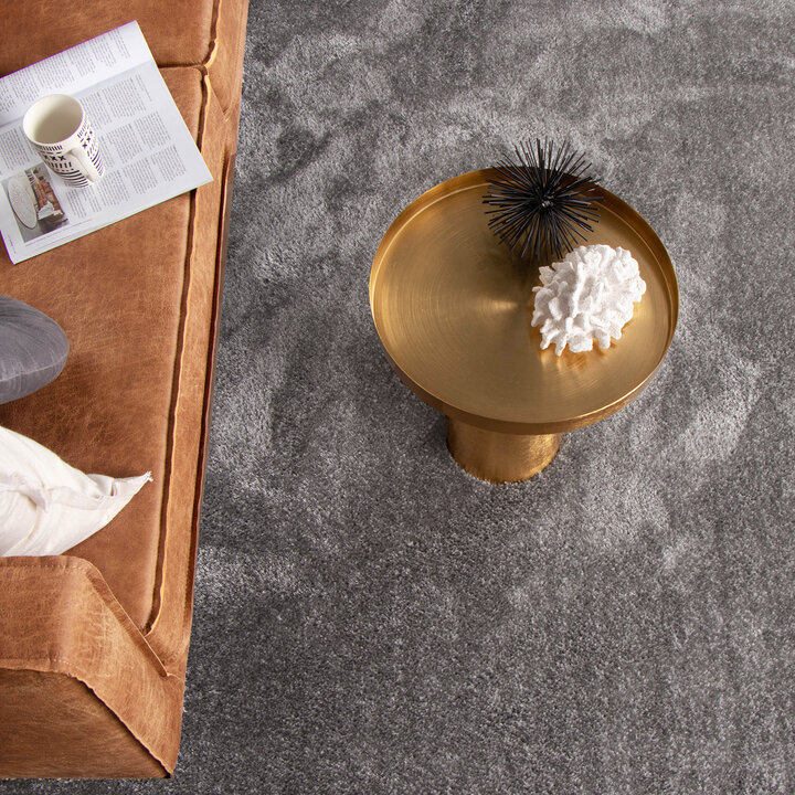 Hochflor Teppich - Glazy Hellgrau