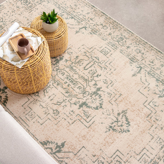 FRAAI | Home & Living Teppich Vintage - Spring Ethnic Creme Grün