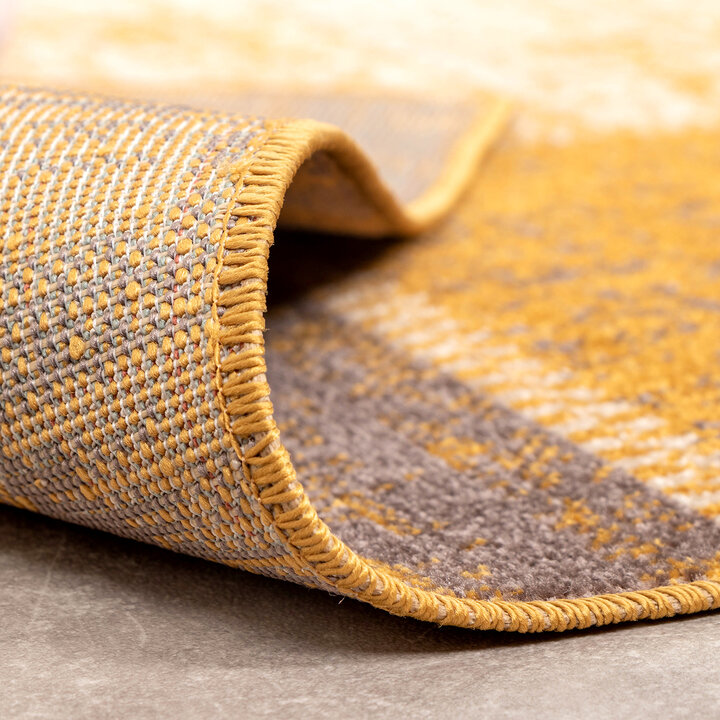 Teppich Vintage - Spring Patchwork Ockergelb Taupe