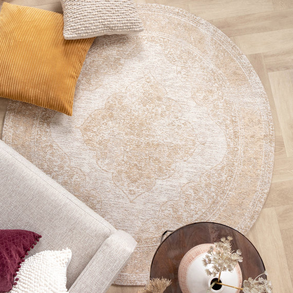 FRAAI | Home & Living Teppich Vintage Rund - Admire Beige