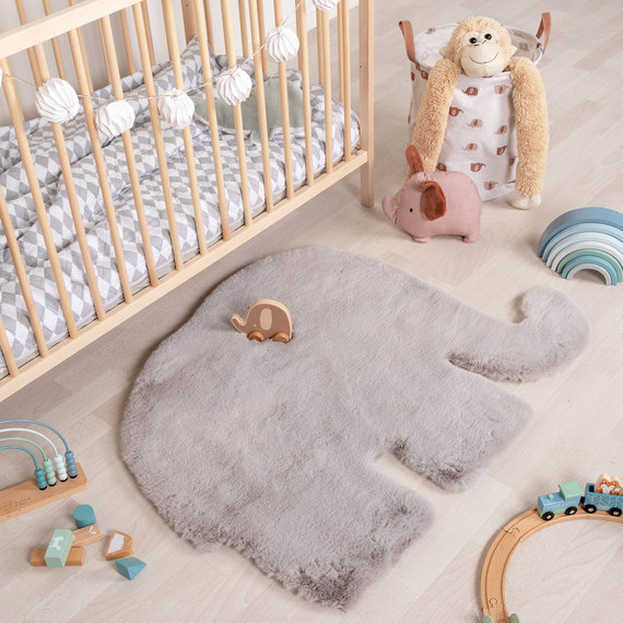 FRAAI | Home & Living Kinderteppich - Huggy Elefant Grau