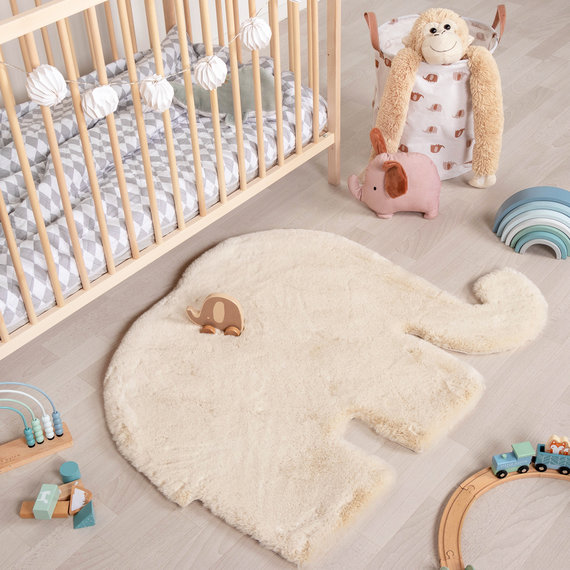 FRAAI | Home & Living Kinderteppich - Huggy Elefant Creme