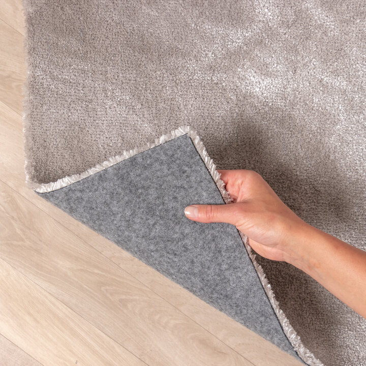 Waschbarer Viskose Teppich Rund - Vive Grau