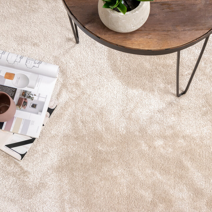 Waschbarer Viskose Teppich - Vive Creme