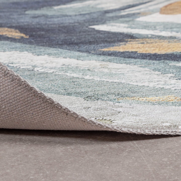 Moderner Teppich - Strong Brush Blau Gelb