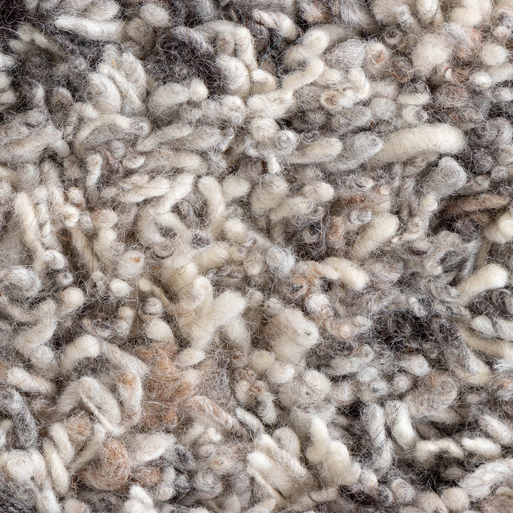 Hochflor Wollteppich - Royal Hellgrau Meliert