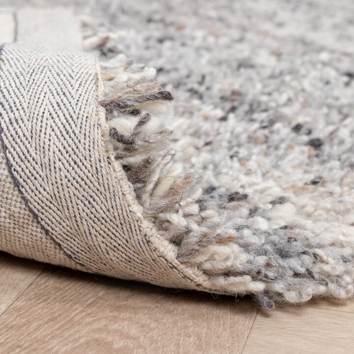 Hochflor Wollteppich - Royal Hellgrau Meliert