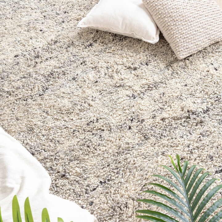 Hochflor Wollteppich - Royal Creme Grau