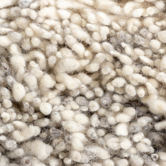 FRAAI | Home & Living Hochflor Wollteppich - Royal Creme/Grau