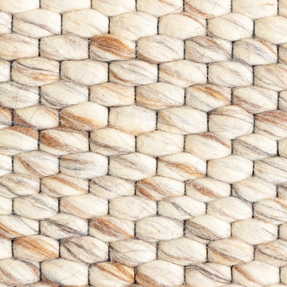 FRAAI | Home & Living Wollteppich - Melange Creme/Braun