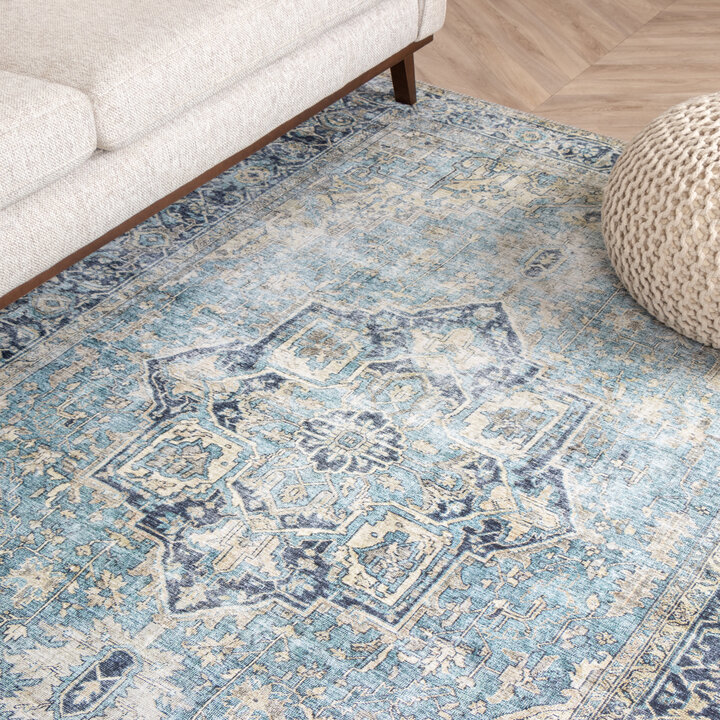 Teppich Vintage - Lugan Hellblau