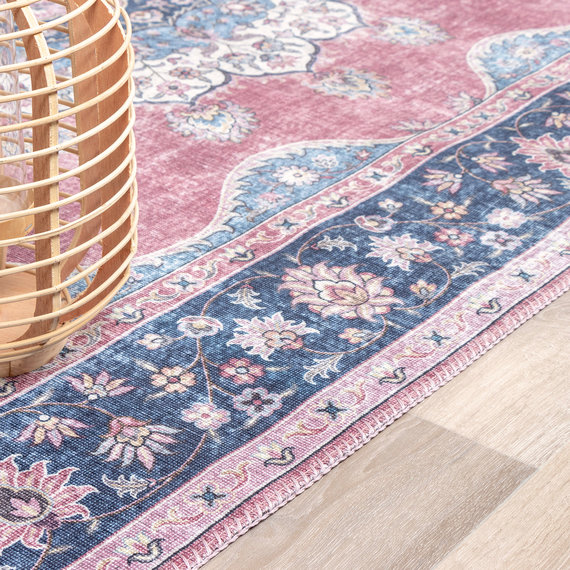 FRAAI | Home & Living Teppich Vintage - Lily Medaillon Rot Rosa