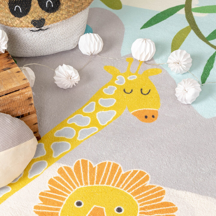 Kinderteppich - Jungle Löwe Bunt