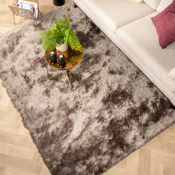 Hochflor Teppich - Glorious Silber Grau