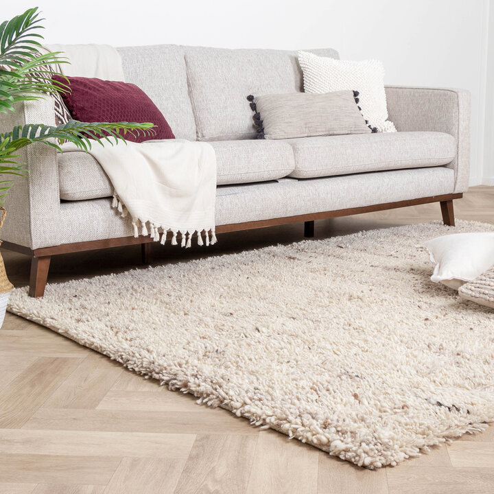 Hochflor Wollteppich - Royal Creme Meliert