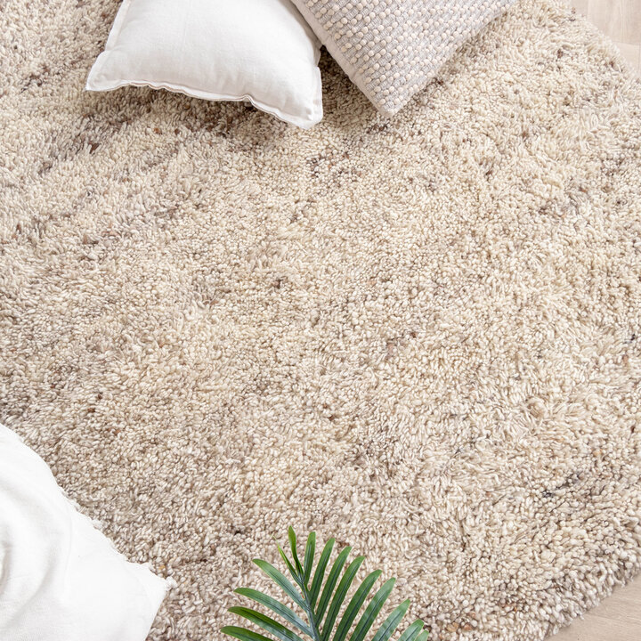 Hochflor Wollteppich - Royal Creme Meliert