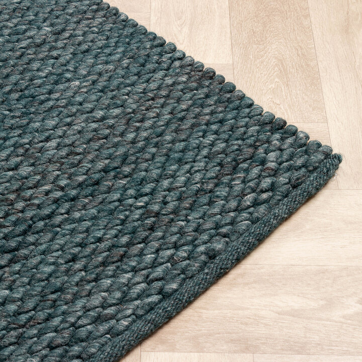 Wollteppich - Brilliant Blau Grün